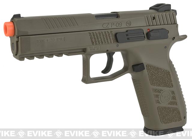 ASG CZ P-09 Sportsline Licensed Airsoft GBB Gas Blowback Pistol (Color: Dark Earth)